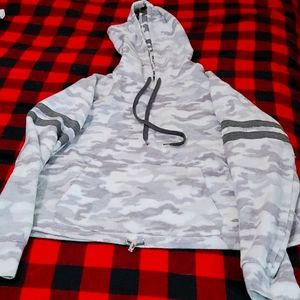 Long sleeve slightly cropped hoodie